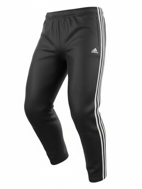 Adidas Black Track Pants with White 3-Stripes